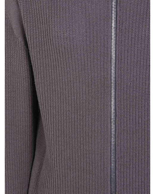 Rick Owens Gray Zipped Hoodie Jacket for men