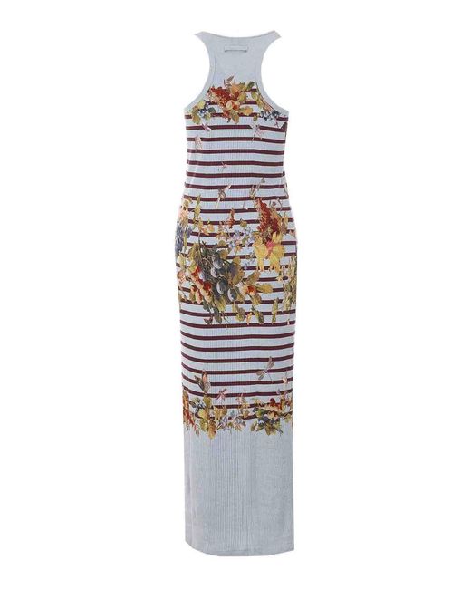 Jean Paul Gaultier White Light Mariniere Print Dress