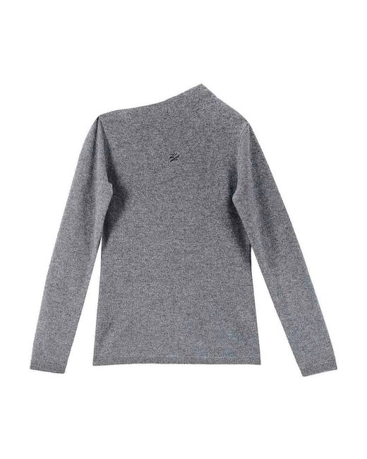 Karl Lagerfeld Gray Elegant Cashmere Sweater