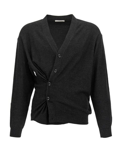 Lemaire Black Relaxed Twisted Cardigan for men