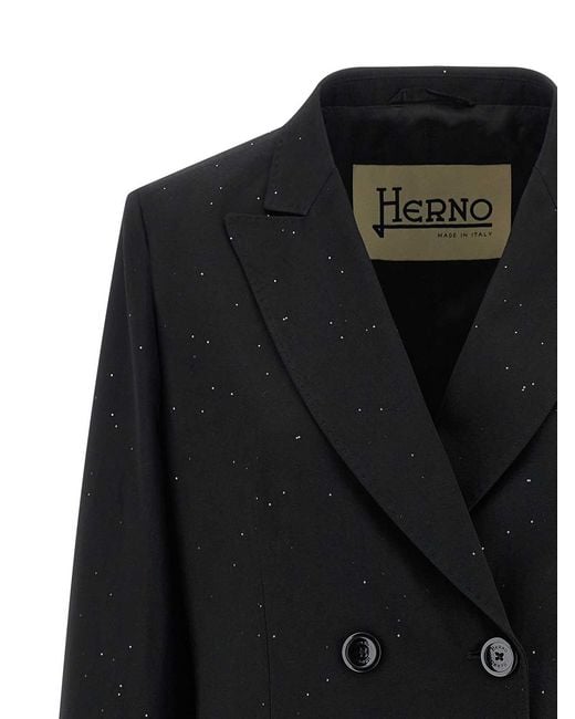 Herno Black Micro Sequin Blazer