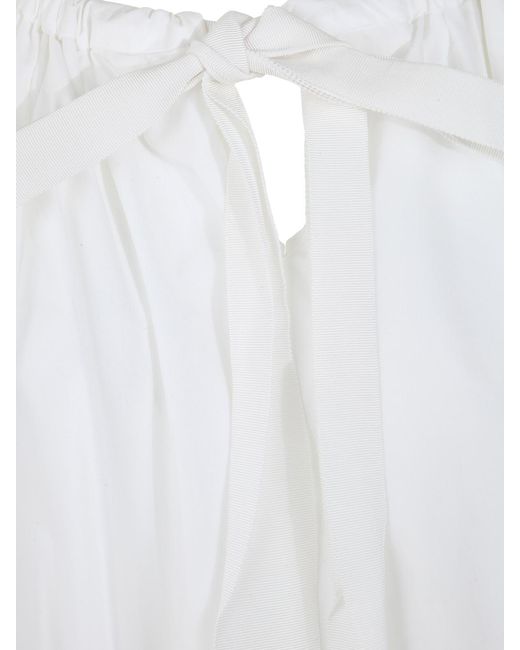Patou White Mini Frill Dress