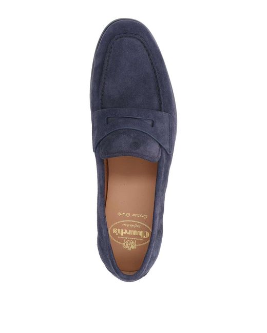 Church's Blue Suede Moccasins for men