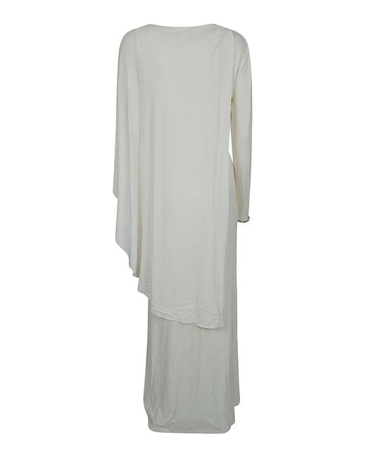 Self-Portrait Gray Jersey Drape Maxi Dress
