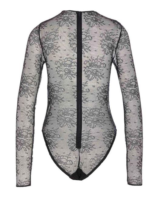 Dolce & Gabbana Gray Chantilly Lace Body