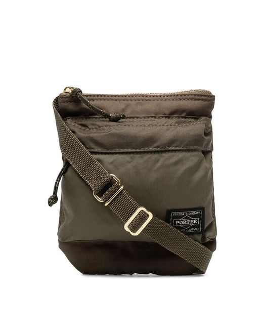 Porter-Yoshida and Co Gray Logo Patch Cross Body Bag for men