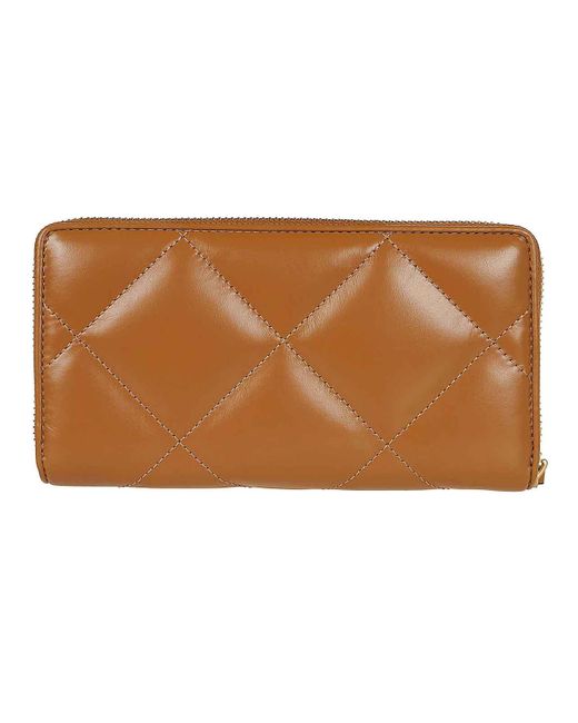 Tory Burch Brown Kira Quilt Convertible Wallet