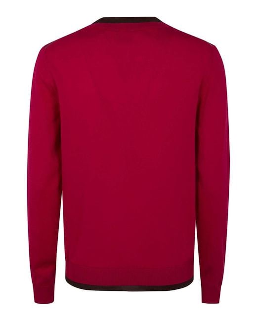 Paul Smith Red V Neck Cardigan