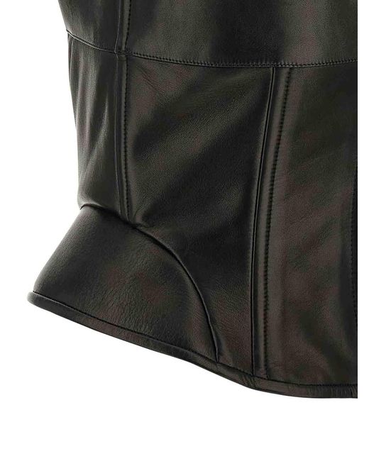 Ermanno Scervino Black Peplos Leather Top