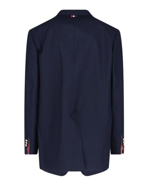 Thom Browne Blue Single-Breasted Wool Blazer for men