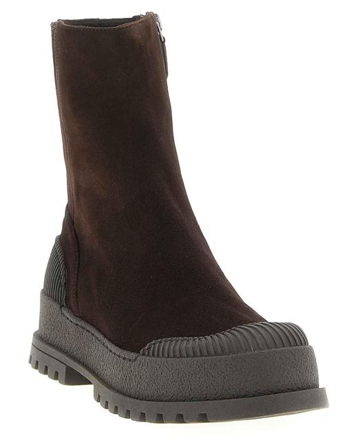 Aquazzura Brown Rugged Suede Ankle Boots