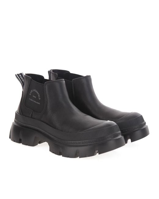 Karl Lagerfeld Black Trekka Max Short Gore Boot