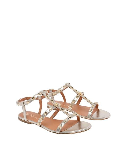 Via Roma 15 Gray Platinum Sandals