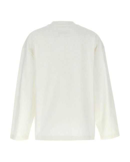 Jil Sander White Logo Print T-Shirt