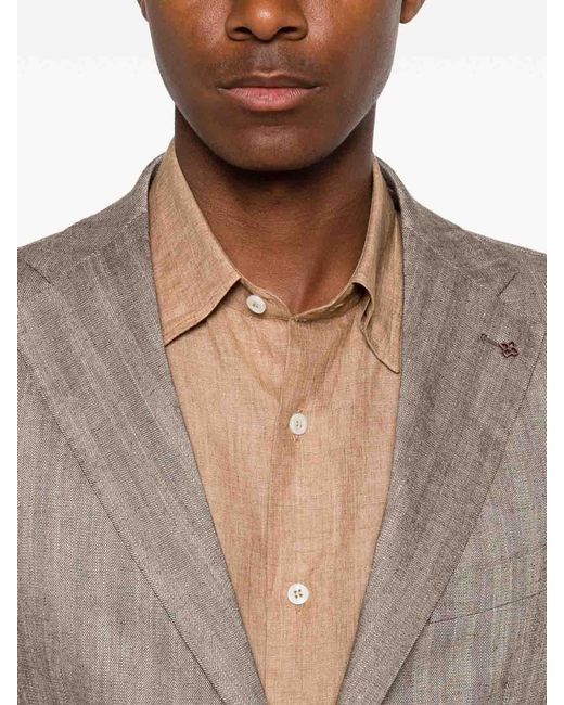 Tagliatore Gray Lightweight Linen Suit for men