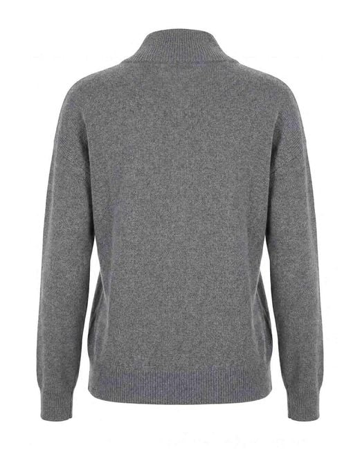Peserico Gray Round Neck Sweater