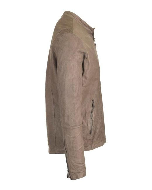 Giorgio Brato Brown Biker Jacket for men
