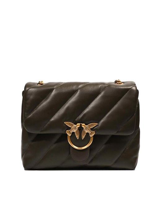Pinko Black Big Love Puff Maxi Quilt Bag
