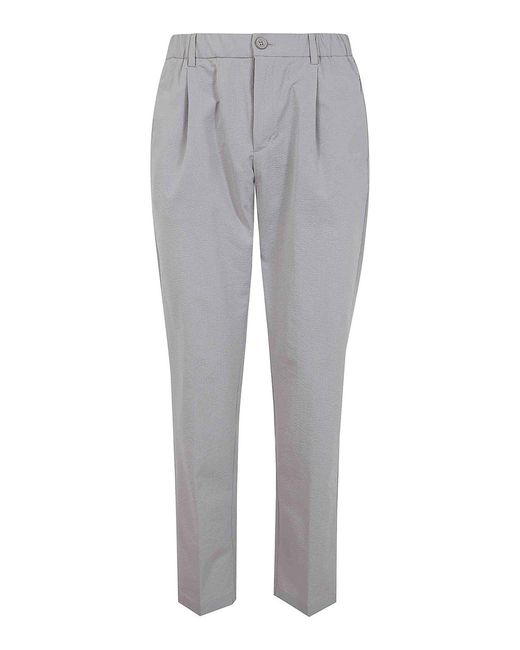 Herno Gray Seercrease Trousers for men