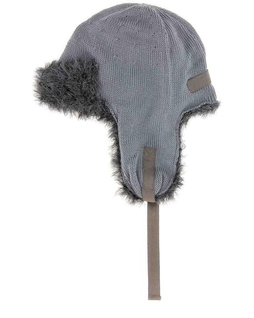 Kijima Takayuki Gray Wool Knit Aviator Hat for men