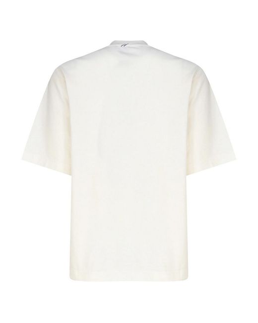 Burberry White Equestrian Knight T-Shirt for men