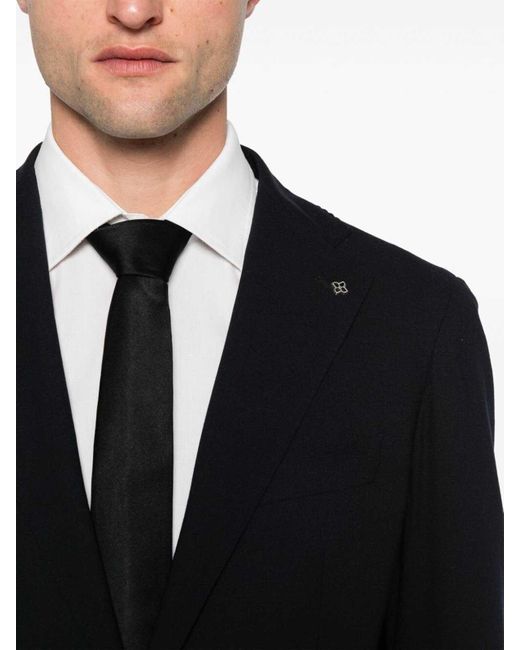 Tagliatore Black Wool Suit for men