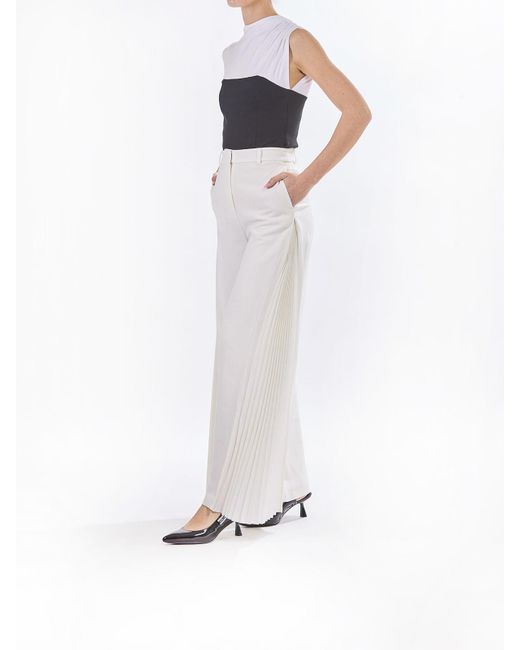 Karl Lagerfeld White Karl Studio Pleated Pants