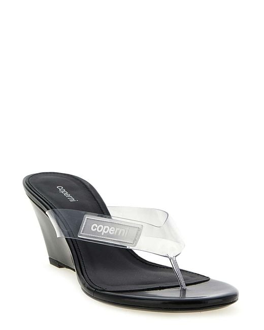 Coperni Black Logo Patch Sandals