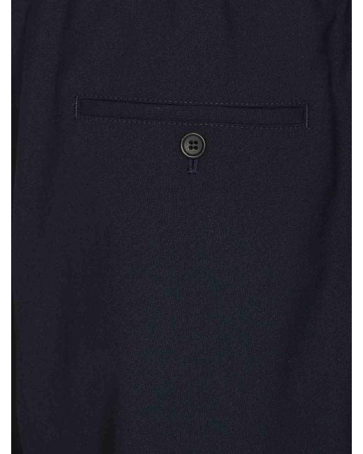 Marni Blue Pants Buttons Elasticized On Waist for men