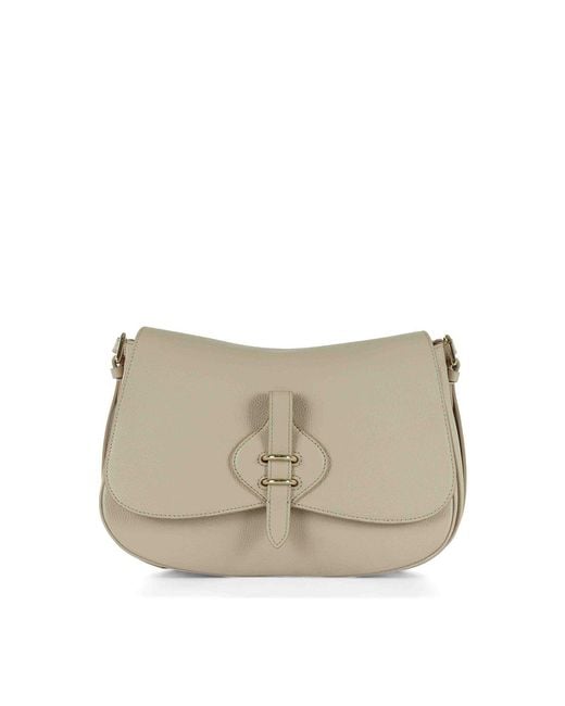 Coccinelle Gray Handbag Micro Grainy Sandshell Sandshell