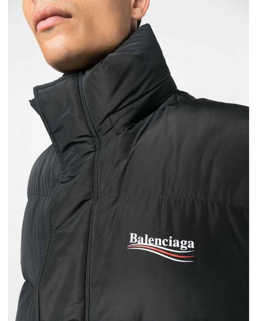 Balenciaga Black Political Campaign Down Vest for men