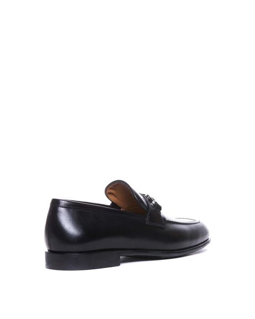 Ferragamo Black Foster Loafers With Gancini Logo for men
