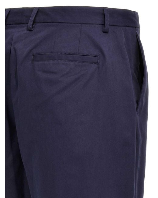 A.P.C. Blue Crew Shorts Pleats Pockets for men