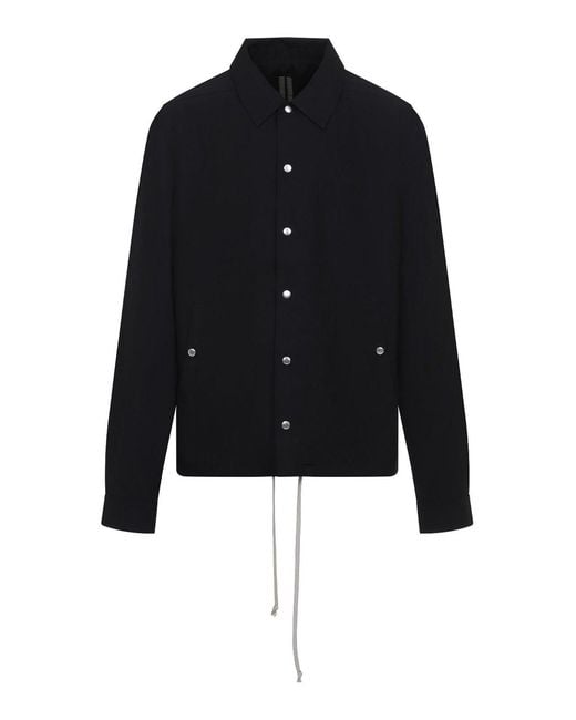 Rick Owens Black Drkshdw Snapfront Jacket for men