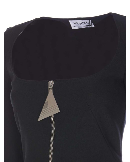 The Attico Black Zip Dress