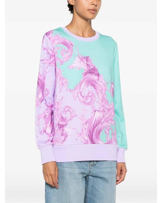 Versace Jeans Pink Light Sweatshirt With Graphic Print