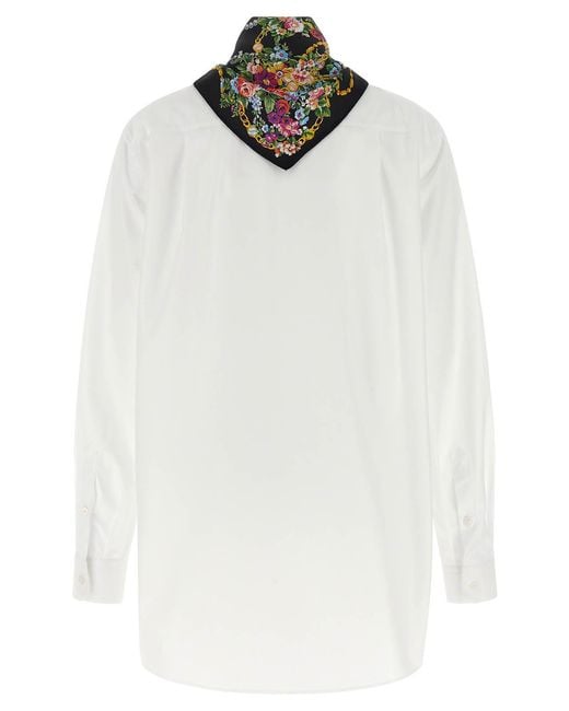 Camicia Con Sciarpa di Dolce & Gabbana in White