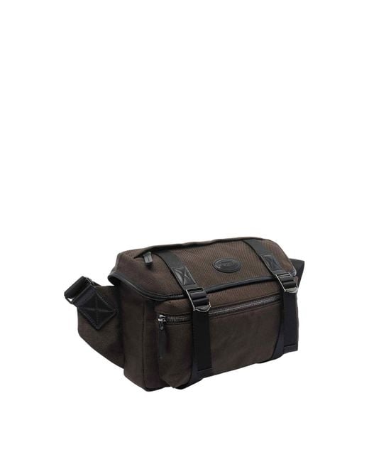 Tod's Black Leather And Fabric Crossbody Bag for men