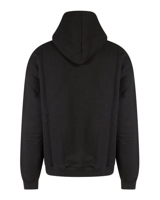 DSquared² Black Cotton Sweatshirt With Maxi Print for men