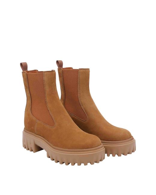 Hogan Brown Chelsea Boots H700