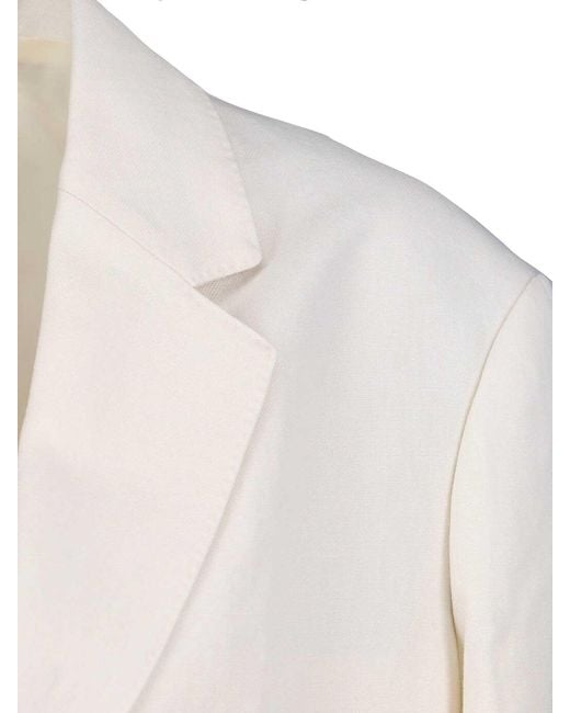 Auralee White Single-Breasted Blazer