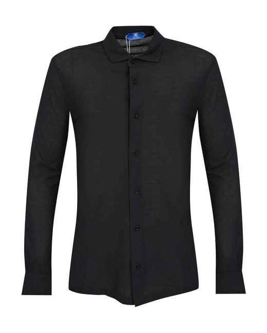 KIRED Black Cotton Capri Shirt for men