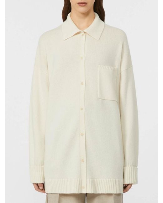 Max Mara White Wool And Cashmere Shirt Jacket