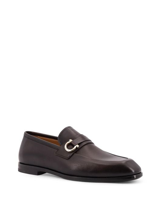 Ferragamo Black Florio Moccasins for men
