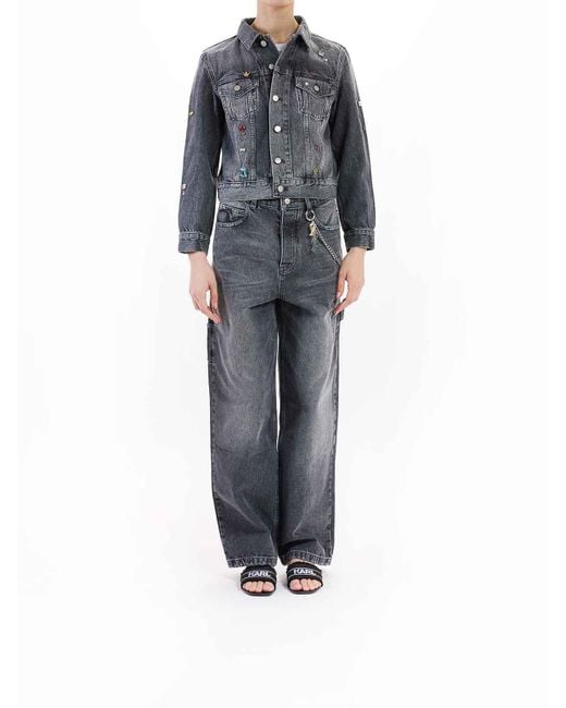 Marc Jacobs Gray Charm Shrunken Trucker