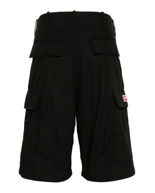 KENZO Black Bermuda Shorts With Pockets for men