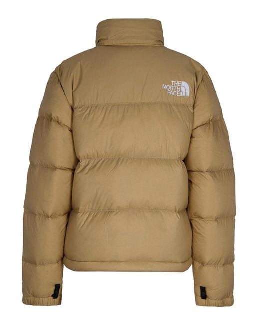 The North Face Natural Padded Quilted Coat With High Collar