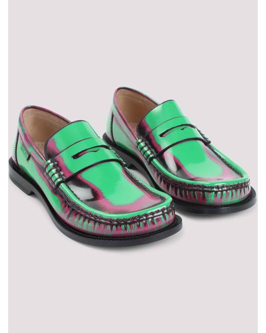 Loewe Green Campo Brushed Loafers