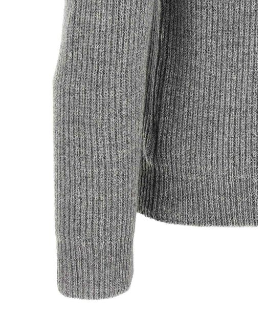 Zanone Gray Ribbed Sweater for men