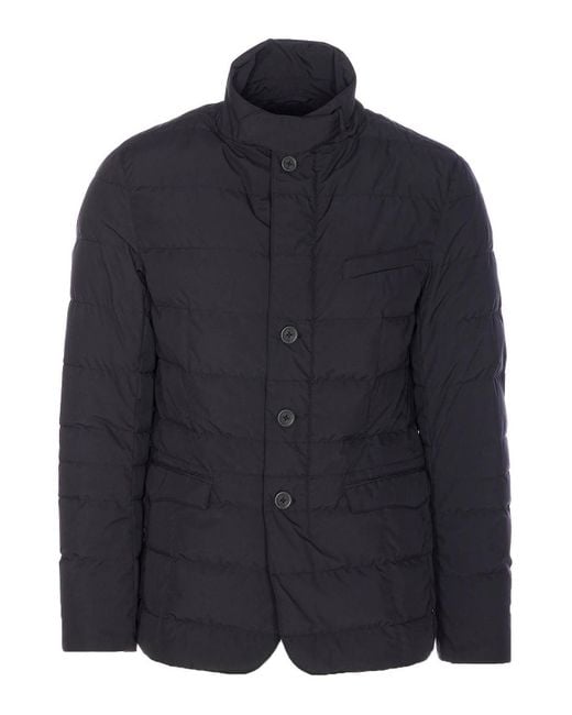 Herno Blue Blazer With Zip And Buttons Closure for men